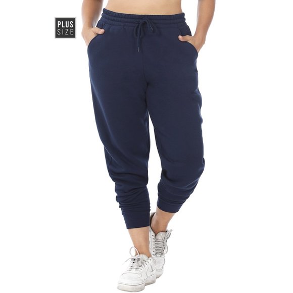 Plus Size Baggy Sweatpants with Pockets - Navy Blue Joggers - Picture 4 of 7